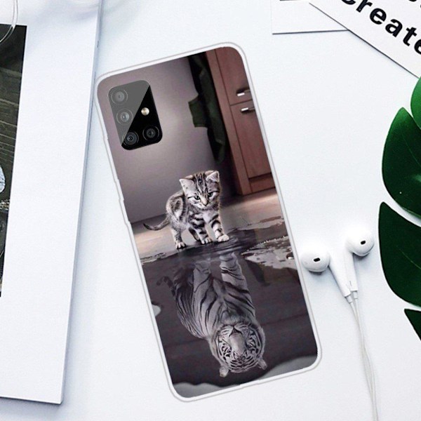 Deco Samsung Galaxy A51 skal - Katt Och Reflektion multifärg