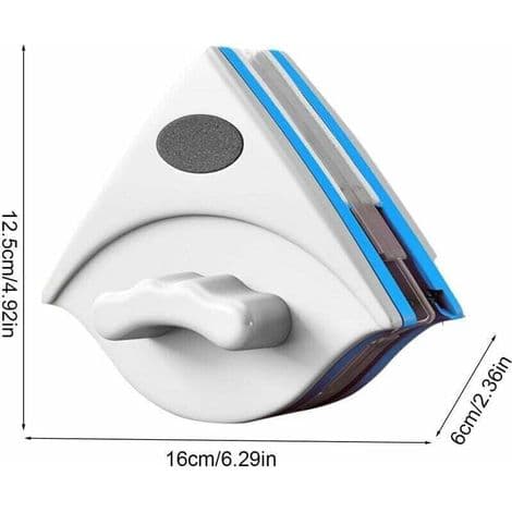 Magnetic window squeegee with ergonomic handle, silicone window squeegee for glass thicknesses from 3 to 8 mm