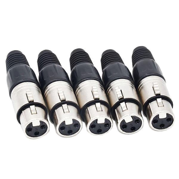 10x 3-bens XLR loddetype 5 han + 5 hun stik kabelstik