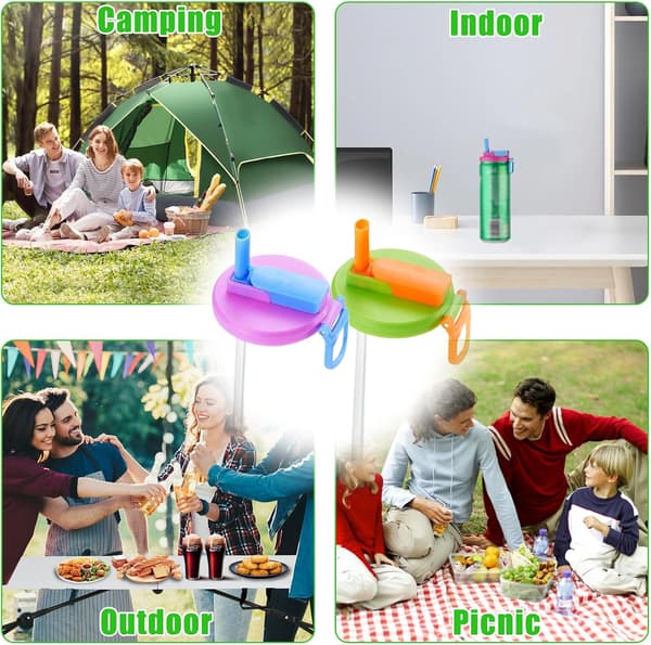 4-pack can lids with straws, soda can lids, reusable decorations for beverage cans