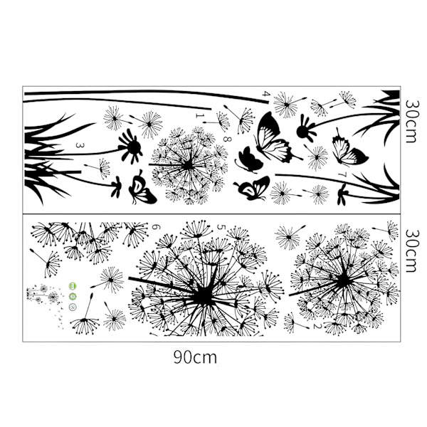 Maskros väggdekal, blomväggdekal, maskros väggdekal
