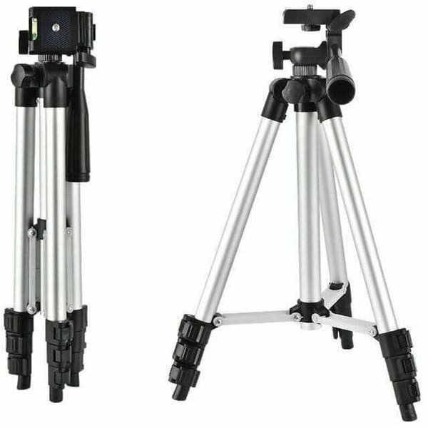 Laser Level Tripod - Max Height 103 cm - Compatible with Cameras and Lasers - Rubber Feet for Uneven Surfaces