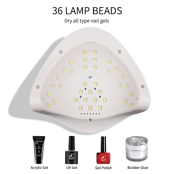 16W UV LED-lampa Nail Art Torklampa Mini Portable Black Black