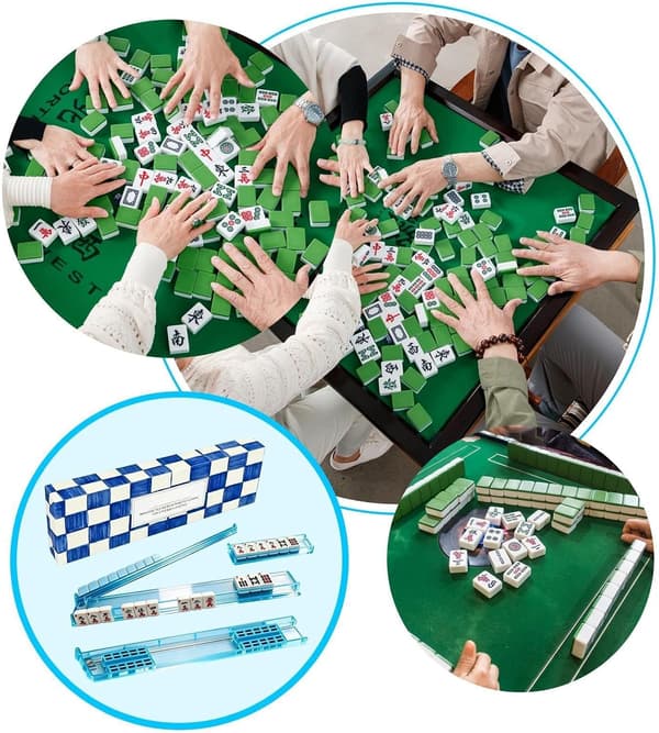 Mahjong Board with Pusher | Magnetic Acrylic Board with Turtle Pattern, Pusher for Mahjong