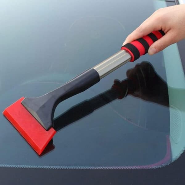 Ice Scraper, 42 cm Snow Scraper with Non-Slip Handle, Extended Snow and Ice Scraper for Car Windshields and Home Windows (Red)