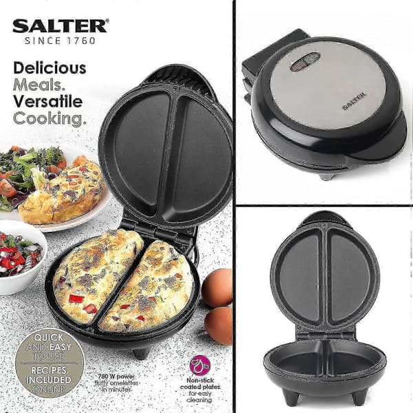 EK2716 Double Omelette Maker Double Egg Cooker with Non-Stick Coating, Deep Electric Multi-Cooker, 2-3 Minute Preheating Better Choice from JJ