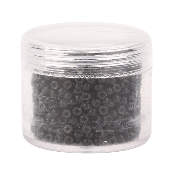 1000 st 3 mm x 2 mm silikonmikro-länkar ringar pärlor hårförlängningsverktyg mörkbrun
