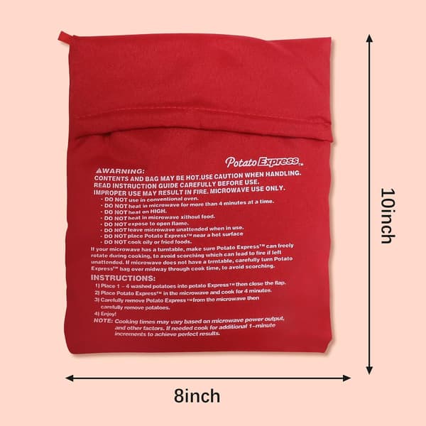 Återanvändbara mikrovågspotatispåsar, 2-pack, röd