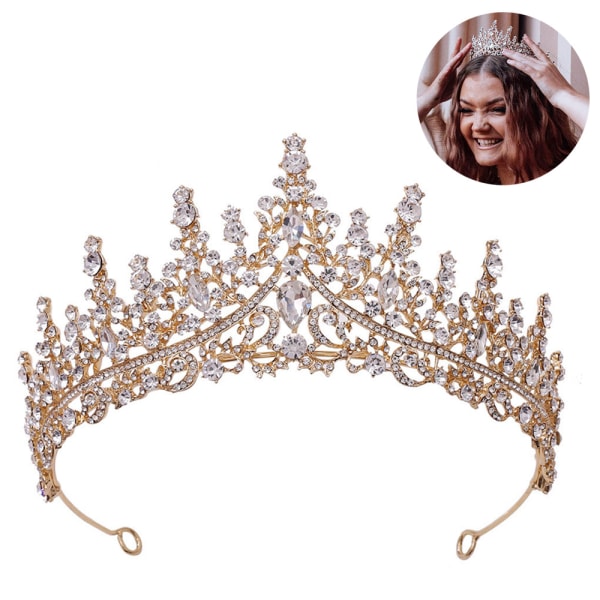 Strass tiaror och kronor för kvinnor och flickor, eleganta Princess Silver Crown pannband med kam, håraccessoarer för brudstil 1