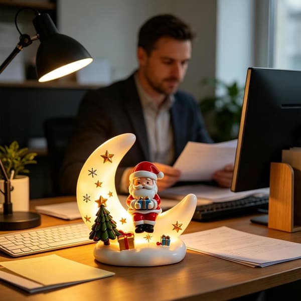 Jul Måne USB Stemningsfull Nattlampe for Barnerom