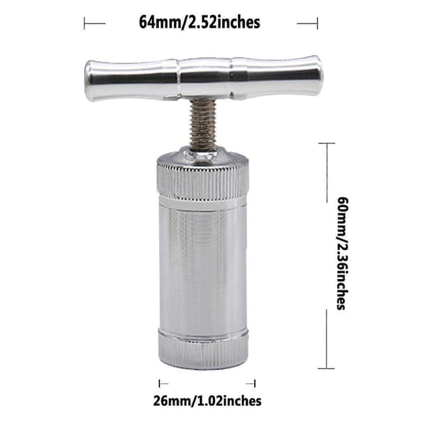 Ginger Press Ergonomic Handle Detachable High Strength Leak-proof Easy to Squeeze Versatile Zinc Alloy T-Shaped Garlic Press Tool Silver