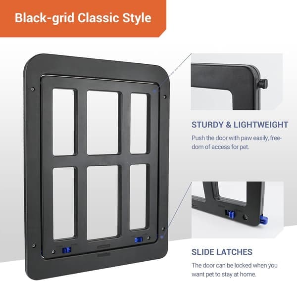 Cat Flap Fly Screen Automatic Closing, Dog Flap With Magnets Lockable, Dog Flap Fly Screen Balcony Door With Cat Flap Pet Flap