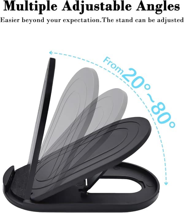 [1PCS] Foldable Cell Phone Stand Oval Shaped, Universal Multi-Angle Mobile Phone Holder, Portable Adjustable Desk Holder Grey