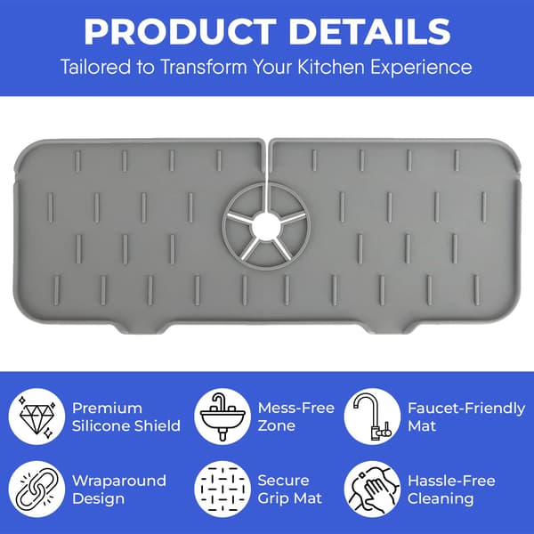 Innovative Silicone Faucet Drain Mat: Transform Your Sink Splash Guard and Keep Your Sink Tidy - The Ultimate Sink Protector Mat