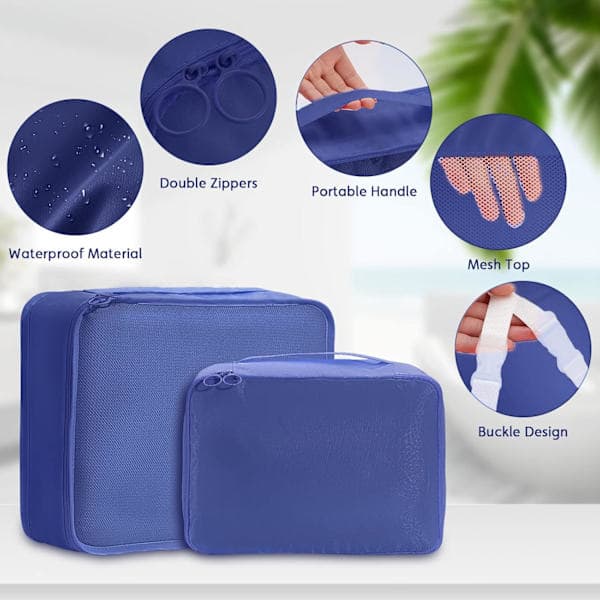 8-pack resväskaorganisatörer, resepackkuber, resväska