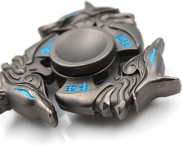 Fidget Spinner Metal Håndspinner EDC ADHD Fokus Legetøj Ultra Holdbart Højhastigheds Angstdæmpende Legetøj, Sort Ræv