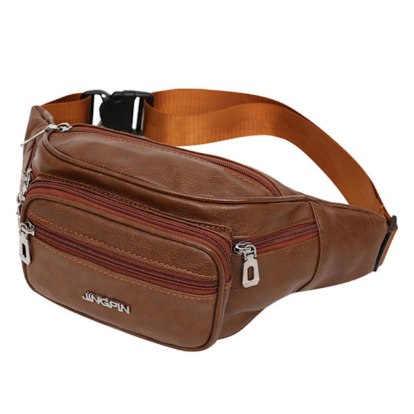 Läder midjeväska Pengar Bälte Resa Festival Semester light brown