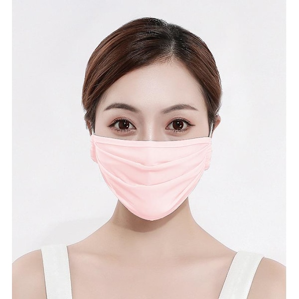 Silk Tvättbar mask  Munskydd Skyddsmask Rosa Rosa Rosa