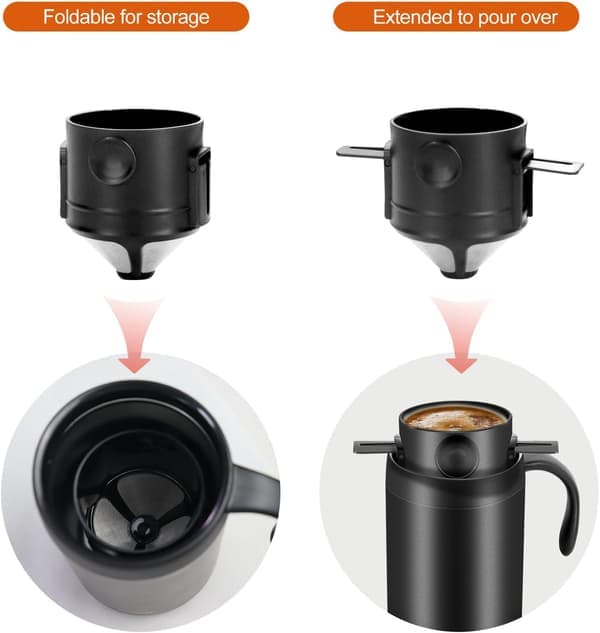 16oz Camping Coffee Maker Pour Over Coffee Maker Set, Camp Pour Over Set, Portable Coffee Kit for Travel, Camping, Office, Backpacking