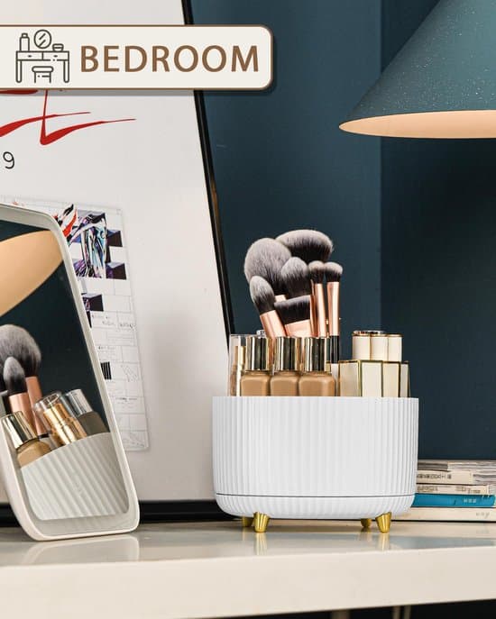 Makeup Organizer - 360° Roterbar - Hvid - Velegnet til soveværelse og badeværelse