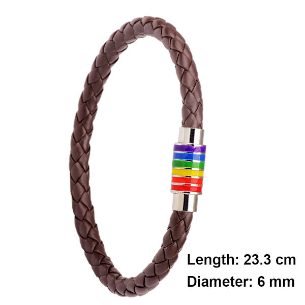 2 st rostfritt stål flätat läderarmband för män kvinnor handled manschett armband