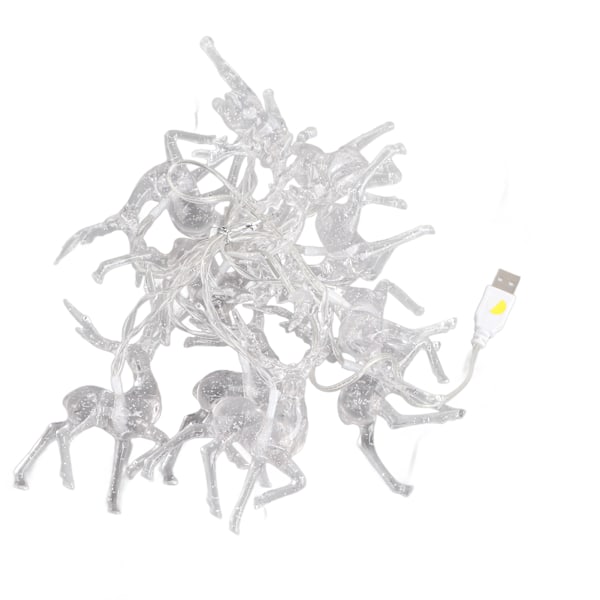 Jul inomhus ren ljusslingor dekorationer 10 LED varmvit ljusslinga USB batteridriven fe belysning julklappar