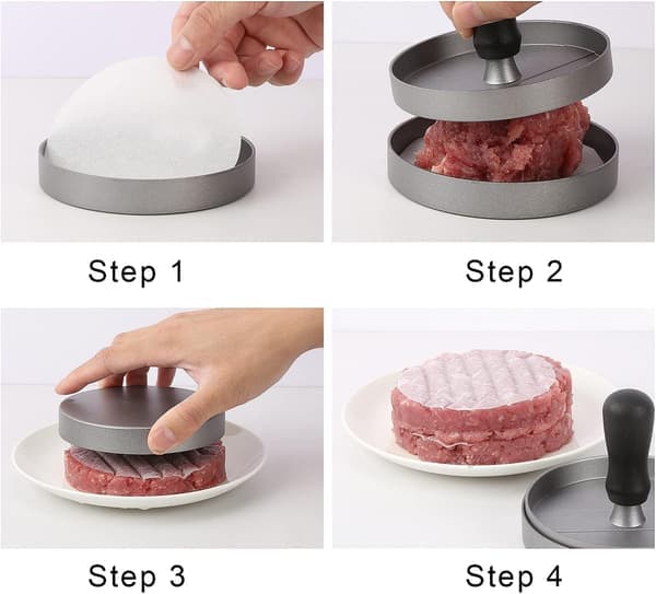 Non-Stick Burgerpress med 100 Vaxpapper