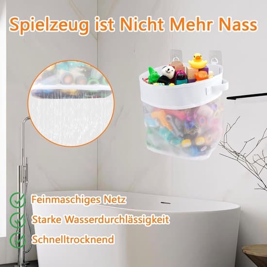 Badelegetøjsopbevaringsnet - Netpose med 16 liters kapacitet - Moderne og minimalistisk design - Til familier - Opbevaringspose - Neutral
