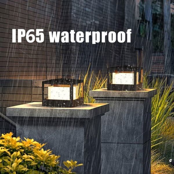 Nosheir Utendørs Pullertlampe - 15W LED - IP65 Vanntett - Varmhvit 3000K - Mål 15.5x15.5x15cm