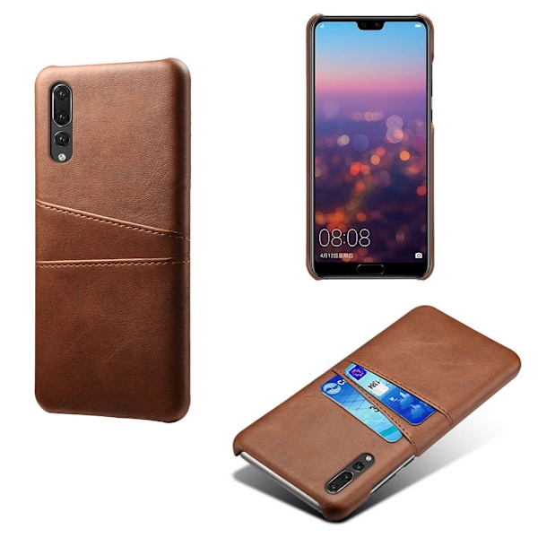 Huawei P20 Pro skal korthållare - Brun Brown