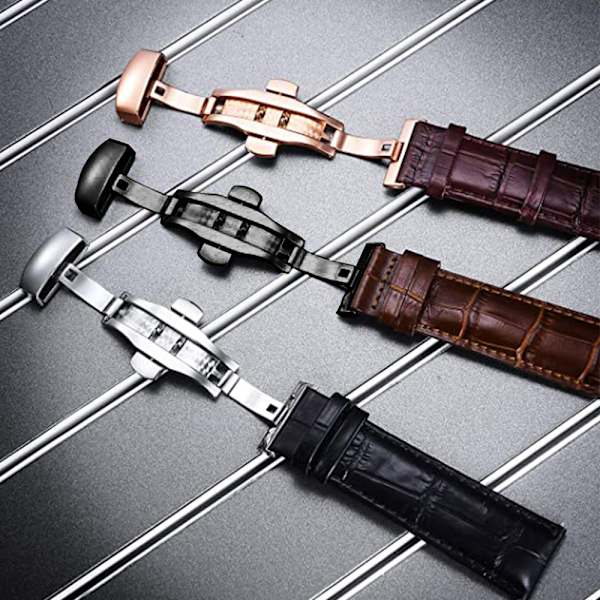 Rostfritt stål Deployment Spänne Spänne Fäst Klockarmband Spänne Silver 18mm