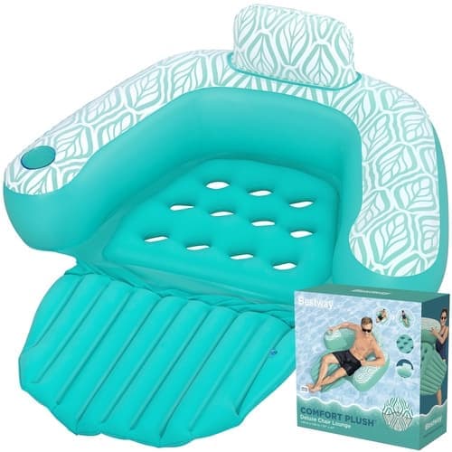 Flydende lænestol / Poolstol / Bademadras - Flydende stol til pool Blå PVC