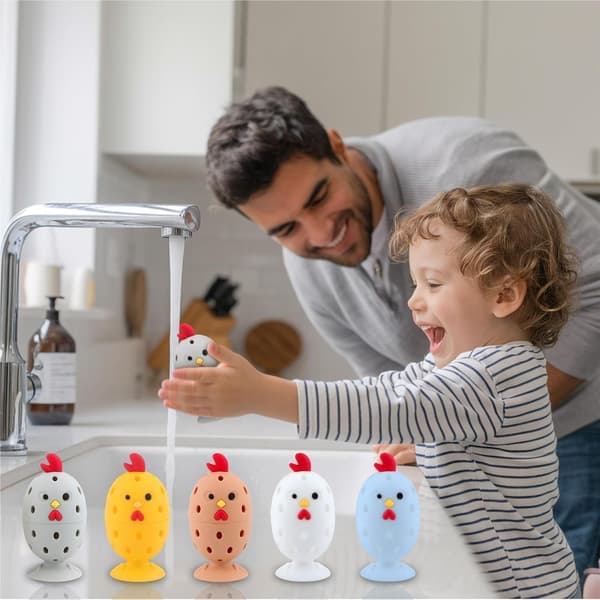 Fresh Egg Washer, Fresh Egg Brush, Reusable Silicone Chicken Shaped Scrubber, Egg Shell Cleaner for Poultry Farm