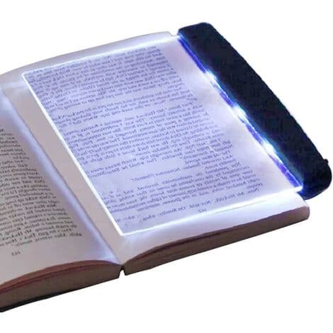 LED-boglampe, læselampe til bøger, flad boglampe, 14,2 x 17,5 cm