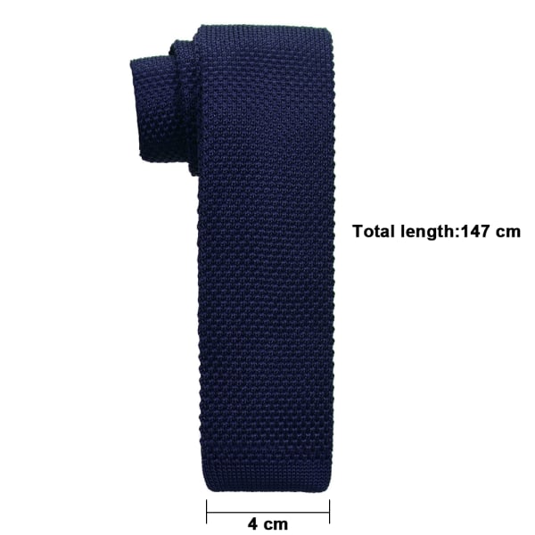 Stickad slips för män Smal Skinny Square Slips Bredd Tvättbar, Enfärgad Svart