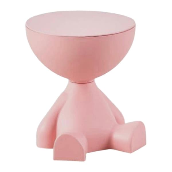Compact Sofa Edge Drink Table, Decorative Accent Table for Living Room, Bathroom, Office, Patio Pink