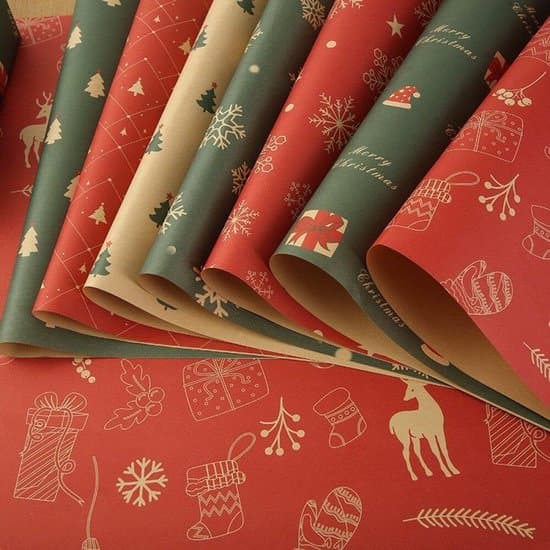 Presentpapper - Julpresentpappersset 7-delar - 50x74 cm - Återanvändbart presentpapper med Renar, Snöflingor & Julgransdesign - Eco