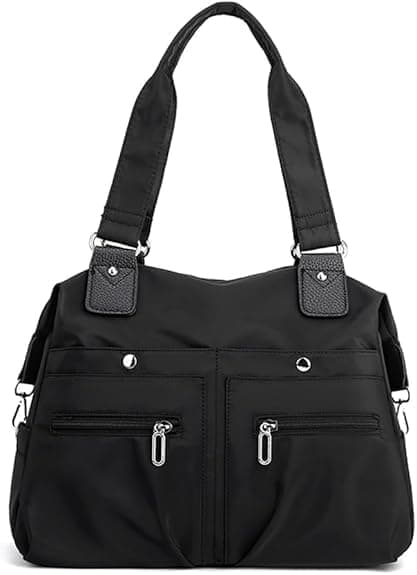 Women's Bag, Multi-Compartment, Single Shoulder Bag, Waterproof, Large Capacity, Casual Travel Shoulder Bag, Black.