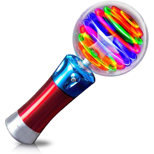 Ljus upp magisk boll leksak trollstav för barn - Blinkande LED-trollstav för pojkar och flickor - Spännande snurrande ljusshow - Rolig present eller födelsedagsfest