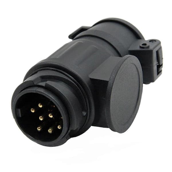 Traileradapterstik 13-polet til 7-polet Trækadapterstik Traileradapter til Trailer Autocamper Båd Bil EU-stik Black