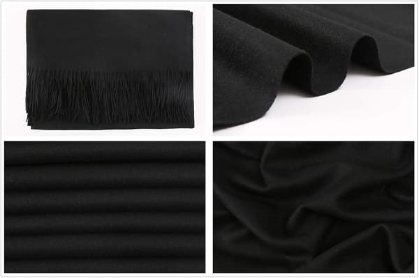 Dame Skjerf Pashmina Sjal og Wraps for Bryllup Skjerf for Kvinner Vinter Black