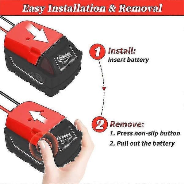 Power Wheels-adapter kompatibel med M18-batterier, Power Wheel-batteriadapter til M18 18v-batteri