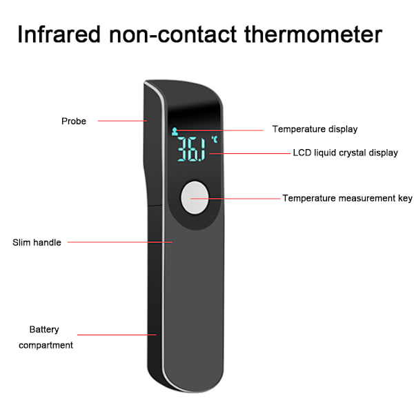 Beröringsfri termometer för panna för vuxna, barn och baby, digital infraröd termometer utan kontakt, omedelbar exakt avläsning av termometern