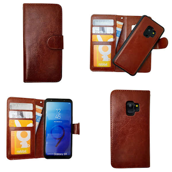 Smidigt Läderfodral för Galaxy S9 - Läder & Magnetiskt Brun Brun