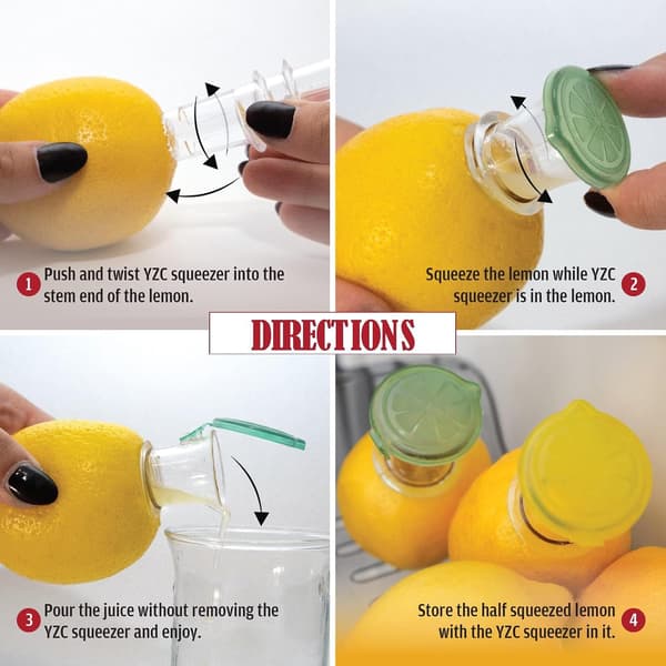 Lemon Squeezer, 2-Pack Manual Juicer with Screw Cap and Pour Spout - Handheld Citrus Press for Limes, Oranges, Easy to Clean and Carry for Kitchen.