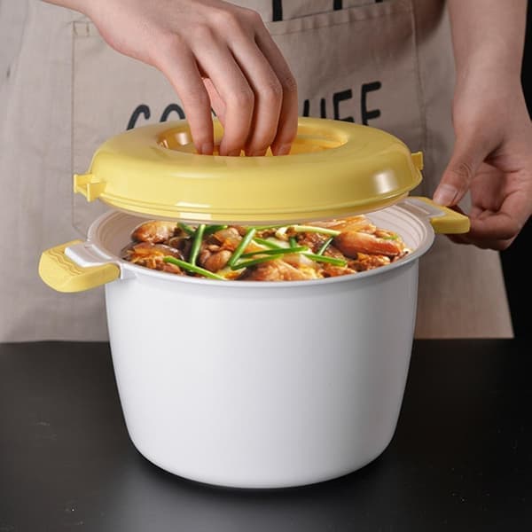 Risdamper God Isolering Ergonomisk Håndtag Spændedesign Mikrobølgeovn Risdamper Grøntsager Gul L