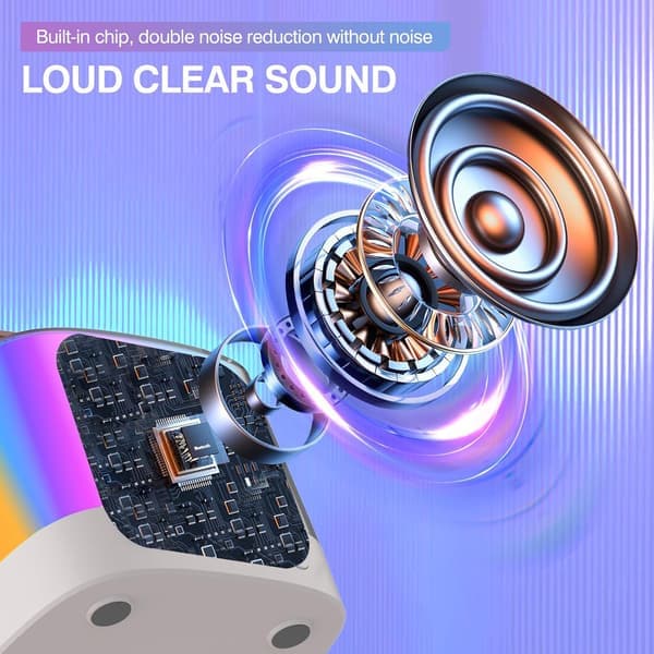 Mini Karaoke Machine with 2 Wireless Microphones Portable Bluetooth Speaker for Home Party Music Player