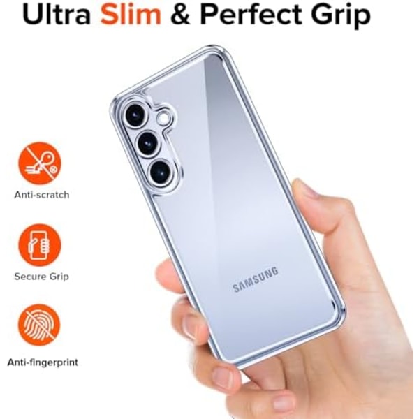 3-in-1 silkonfodral med 2 st skärmskydd för Samsung S25 ultra