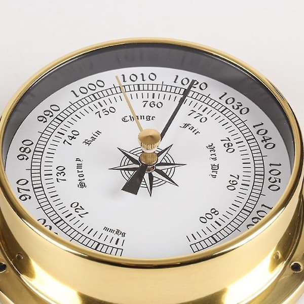 Termometer och hygrometer, testare kopparhölje marin för väggmontering båtanvändning, 115 mm