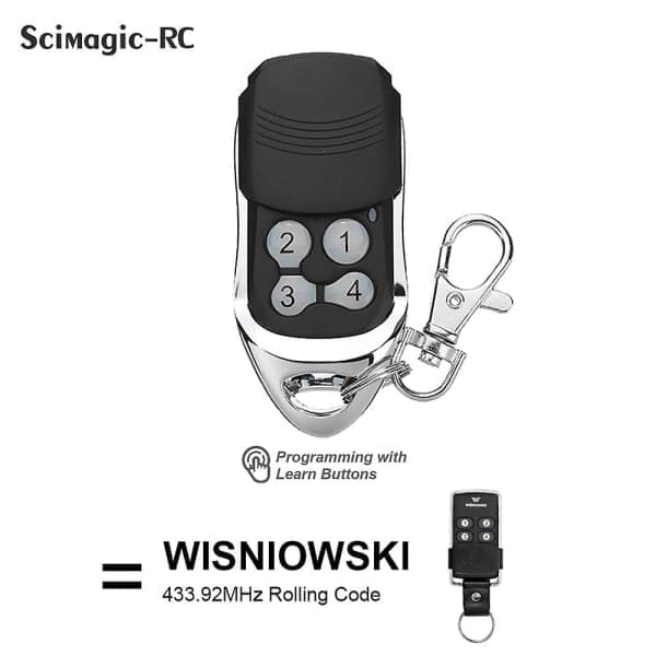 Wisniowski Fjärrkontroll 433mhz 4ch Rolling Code Grindöppnare för Garageport 433.92 Pilot Wisniowski Command Control Nyaste